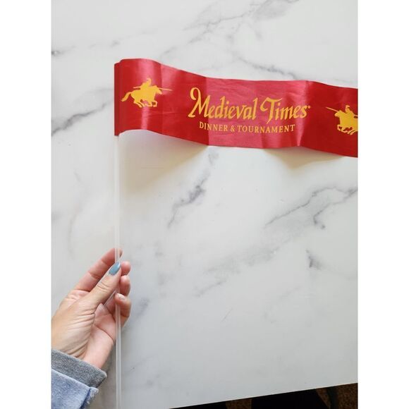 Medieval Times red Knights flag banner Cable Guy costume souvenir cup bundle - Picture 3 of 9
